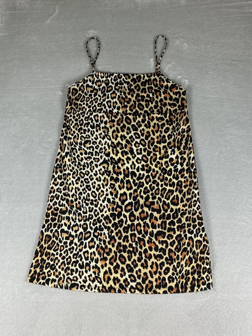 Zara Trafaloc Mini Dress Size M Leopard Print Spaghetti Strap Made in Morocco.